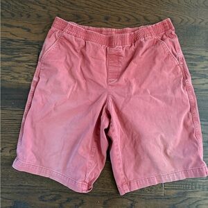 Lands' End women’s pink Flat Front Bermuda 16 amazing fade elastic waist shorts